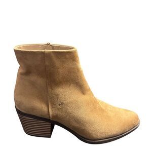 BP Wallis Women's Tan Western Ankle Boots Faux Suede Booties NWOT Size 7.5 & 5.5